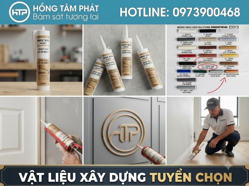 Khả năng đàn hồi linh hoạt giúp silicone màu light oak không nứt khi gỗ co giãn.