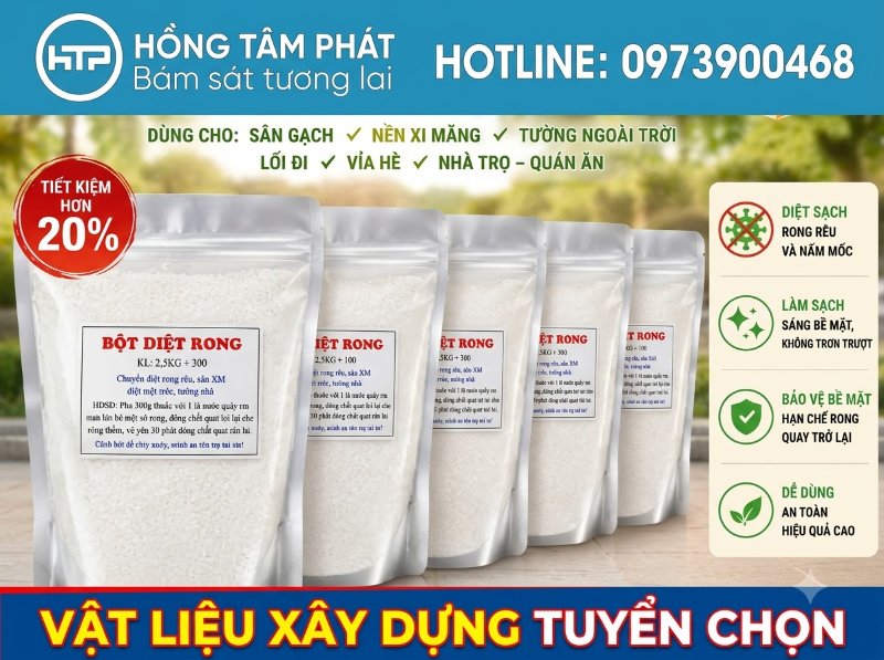 Kiến thức chuyên sâu về hóa chất tẩy rong rêu là gì giúp làm sạch tường nhanh.