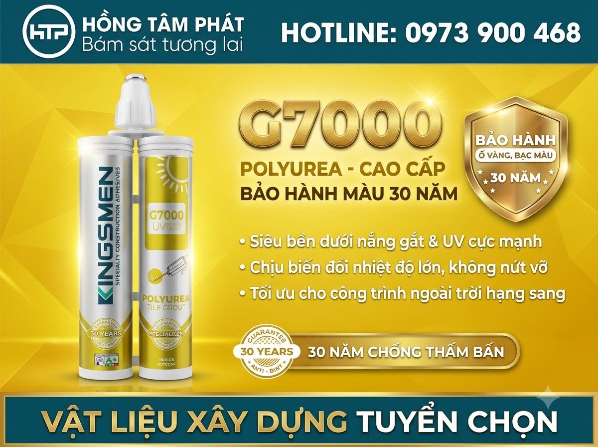 Chuyên phân phối keo chà ron Kingsmen G7000 chất lượng cao cho thợ thi công chuyên nghiệp.