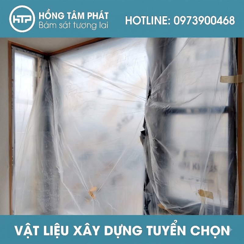 Tính năng che chắn của Màng nilon che sơn ngăn giọt bắn hiệu quả tuyệt đối.