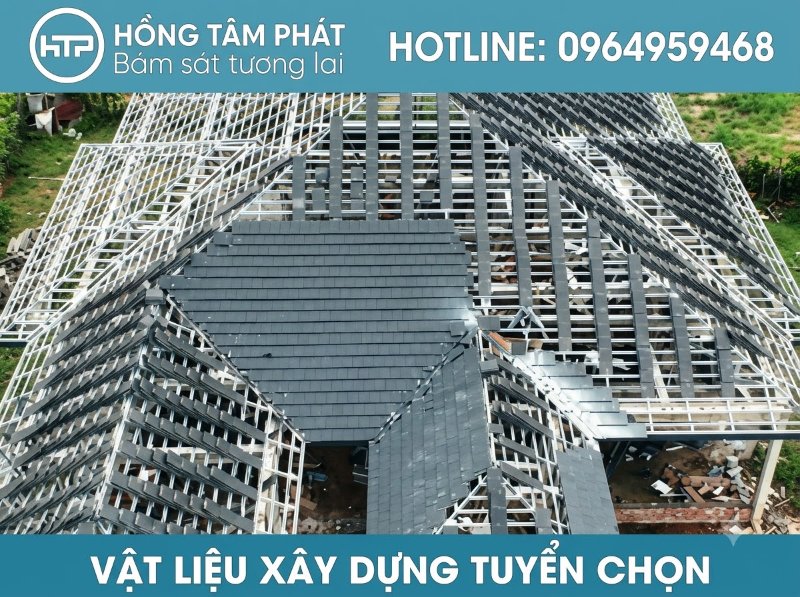Cam kết chất lượng thi công ngói vuông đẹp bền màu và không bám rêu mốc theo năm.