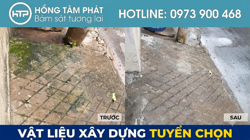 Sản phẩm chuyên dụng làm sạch rêu trên đá lát sân vườn tiêu diệt nấm mốc tận gốc rễ.
