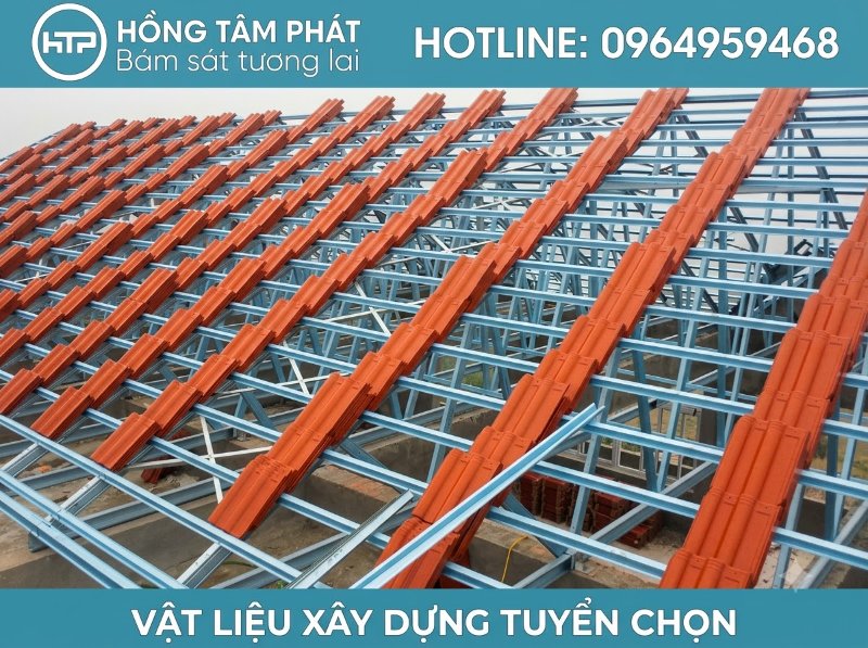 Kỹ thuật mái ngói khung kèo thép nhẹ khảo sát và thiết kế bản vẽ miễn phí.