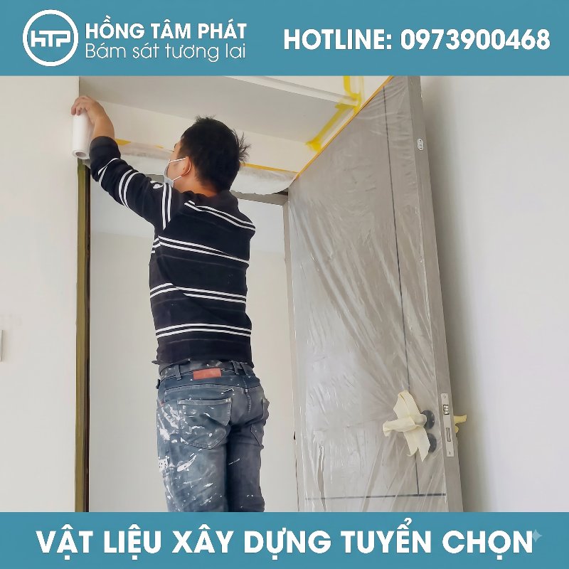 Giải pháp trải Nilon che bụi khi sơn nhà tiết kiệm tối đa thời gian dọn.