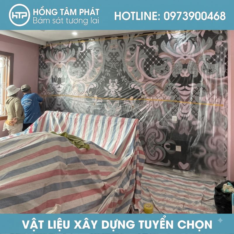 Thao tác quấn phủ Nilon bảo vệ đồ nội thất rất nhanh chóng và dễ dàng tháo dỡ.