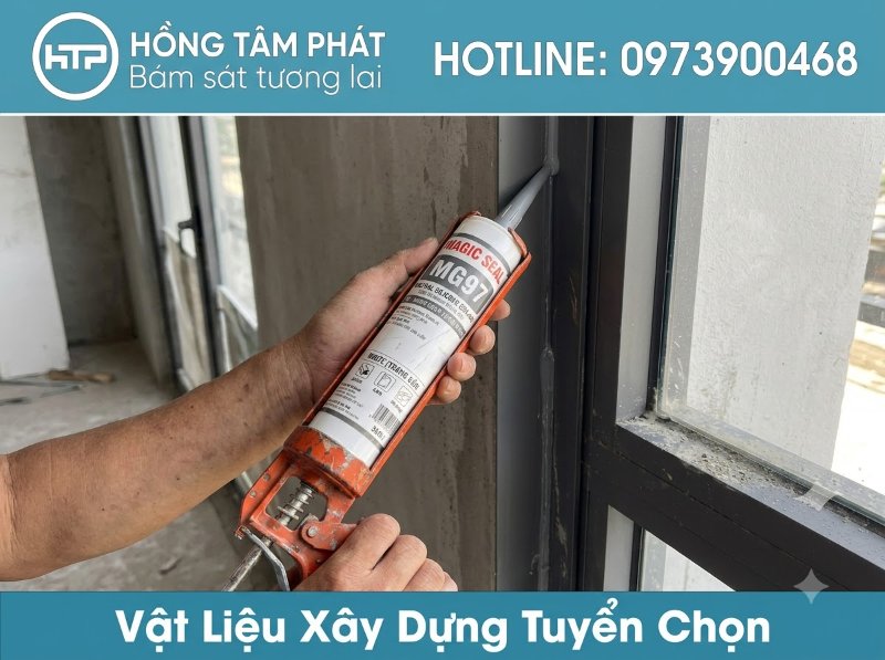 Tạo đường ron chắc chắn, sang trọng cùng keo silicone màu xám cao cấp.