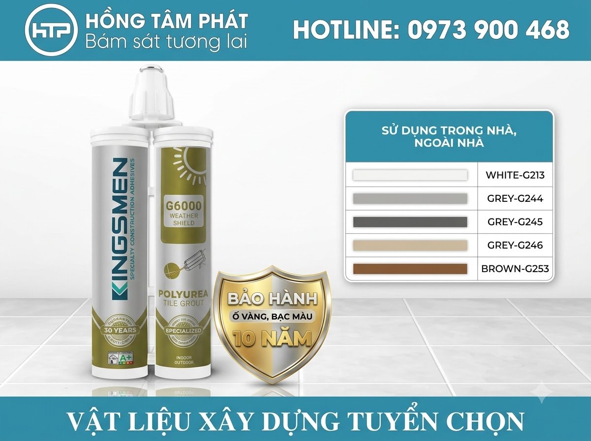 Trám trét ron gạch hoàn mỹ hơn với keo chà ron Kingsmen G6000 chính hãng giá tốt.