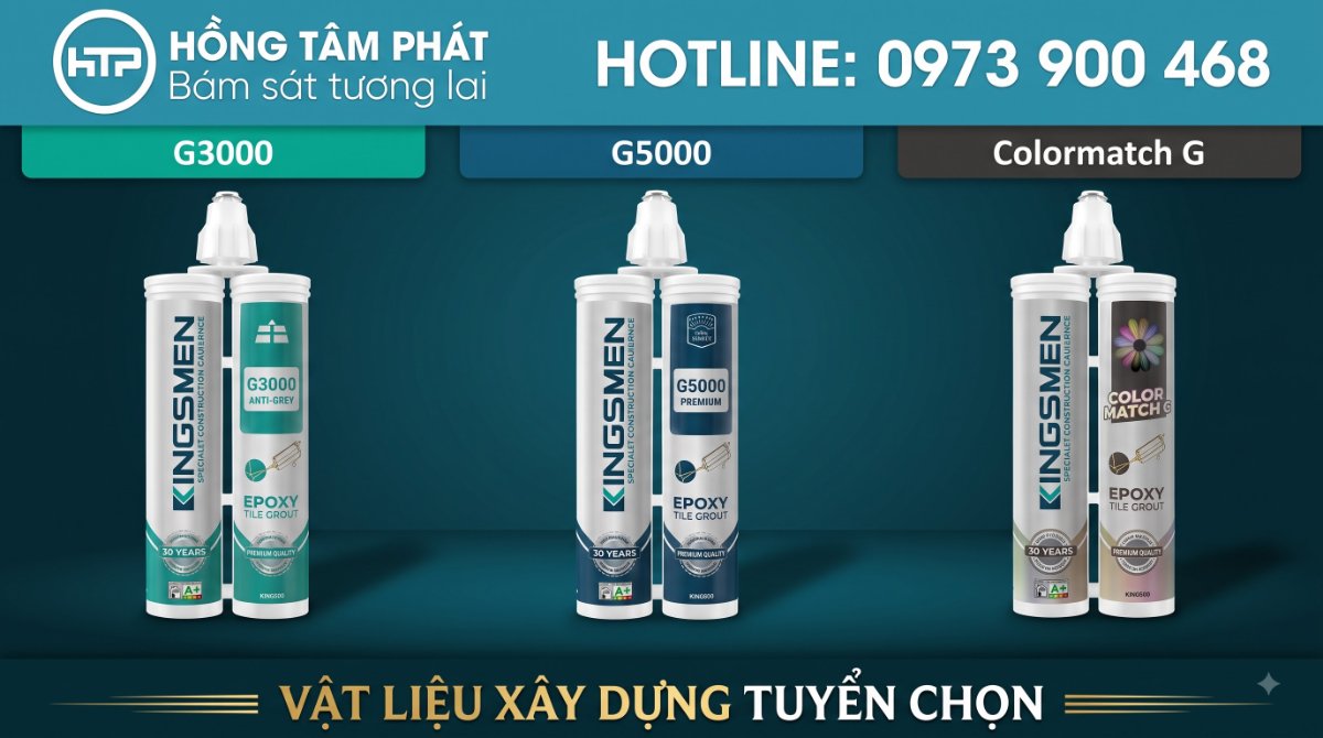 Khám phá keo chà ron Epoxy cao cấp Kingsmen G5000 chống thấm nước tuyệt đối.