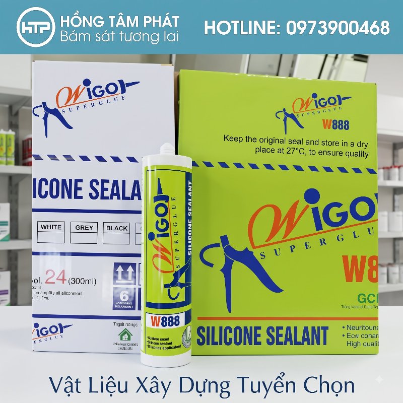 Hotline 0938300468 kết nối Đại Lý Keo Silicone Wigo giao hàng cực nhanh.
