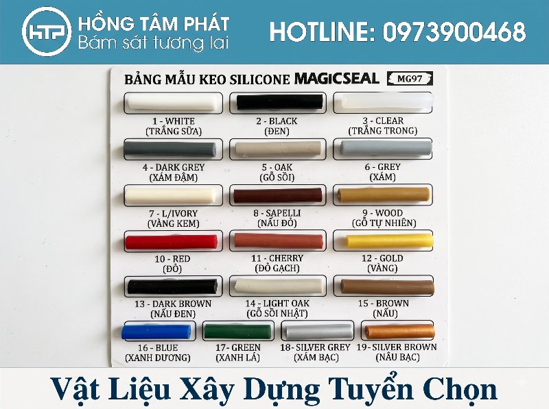 Độ bám dính cực cao của silicone màu white trên bề mặt các vật liệu xây dựng.