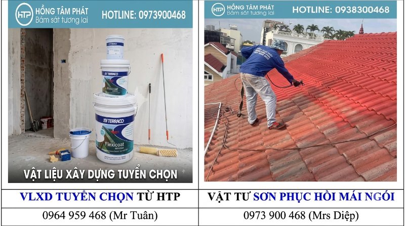 Kỹ thuật sơn phủ sơn ngói xi măng giúp kéo dài tuổi thọ cho toàn bộ mái công trình.