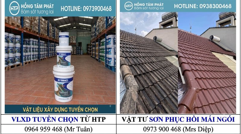 Thay đổi diện mạo tổ ấm bằng bảng màu sơn ngói cao cấp, chống rêu mốc cực tốt.
