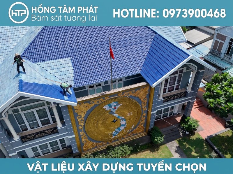 Cam kết bền màu dài lâu sau khi xử lý Sơn Mái Ngói Cũ Bị Bạc Màu HTP.