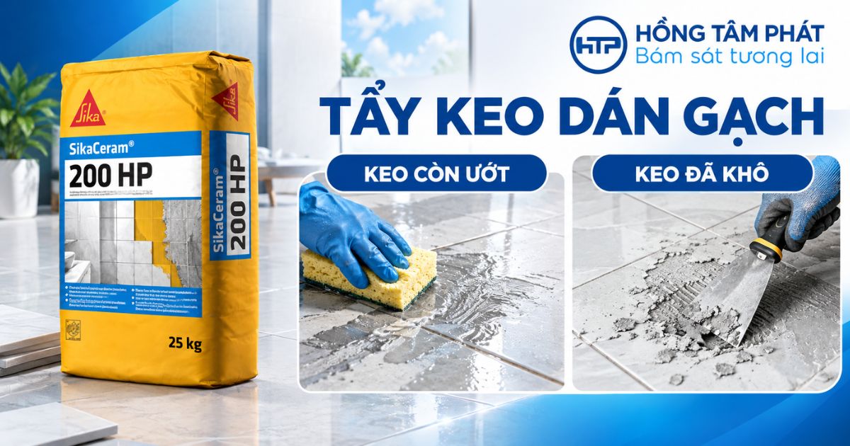 Phân loại tình trạng keo dán gạch trước khi tiến hành tẩy rửa