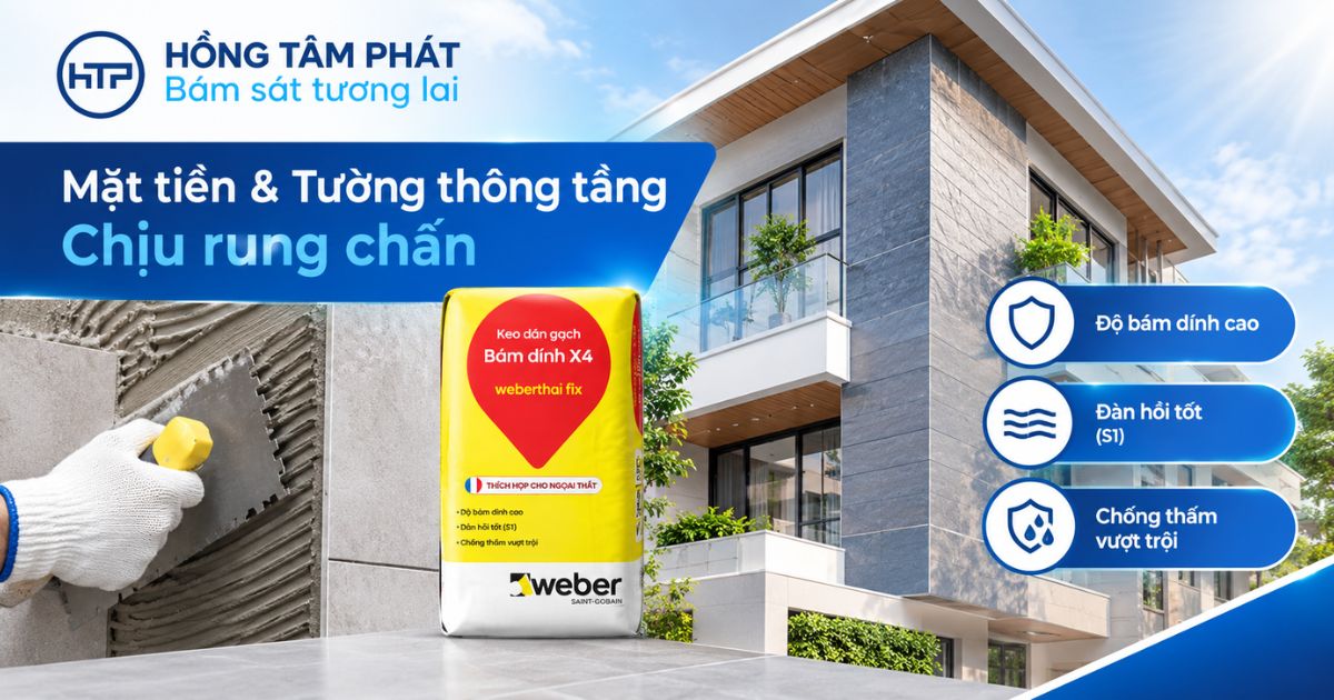 Khu vực mặt tiền ngoài trời và tường thông tầng chịu rung chấn