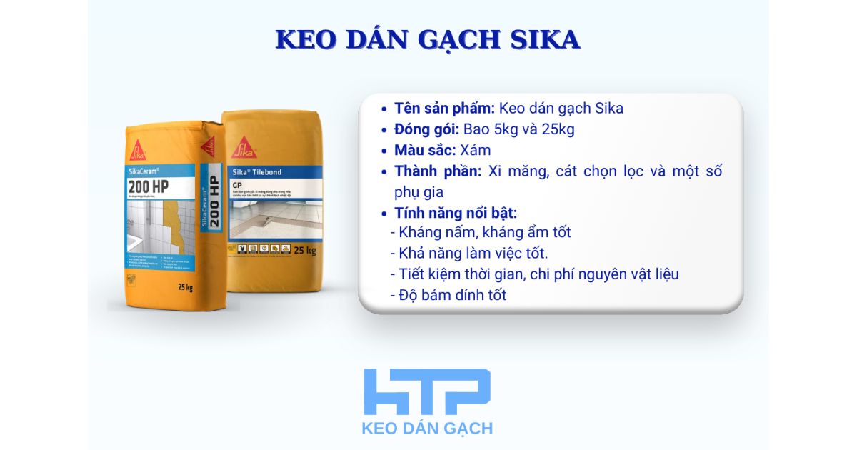 Keo dán gạch SikaCeram 200HP bám dính siêu cường cho khu vực ẩm ướt