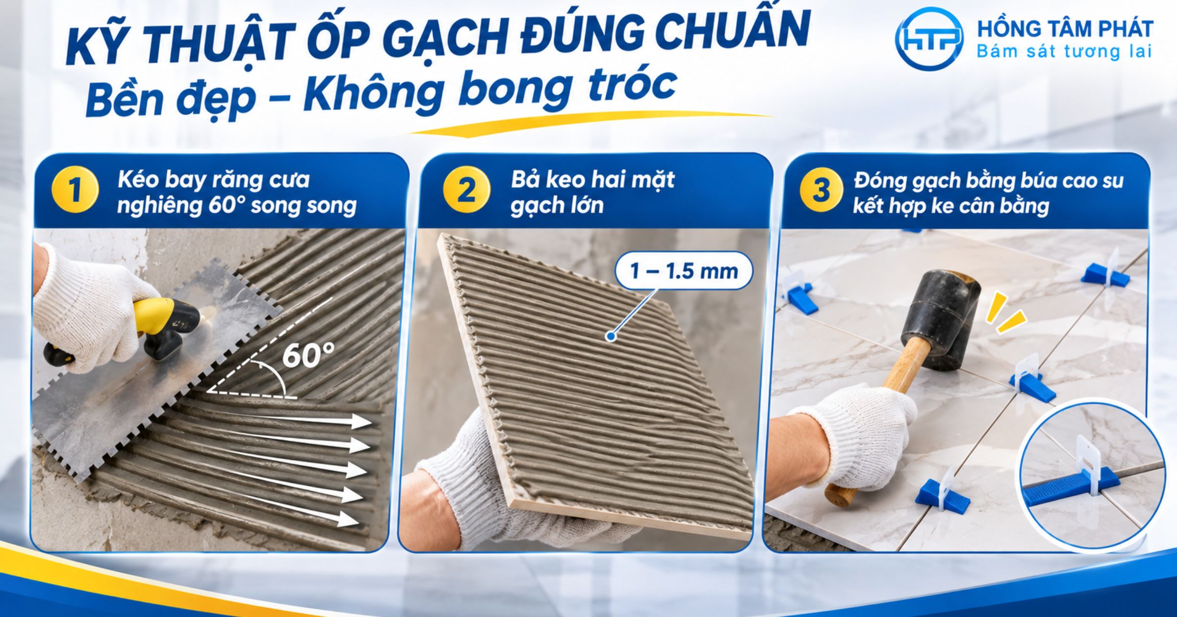 Hướng dẫn cách đóng gạch và kỹ thuật thi công chuẩn mực từ HTP