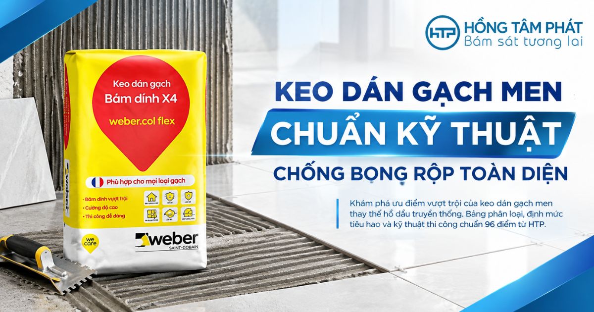 Keo D&aacute;n Gạch Men Chuẩn Kỹ Thuật Chống Bong Rộp To&agrave;n Diện