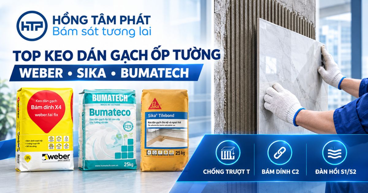 So sánh các thương hiệu keo dán gạch ốp tường hàng đầu