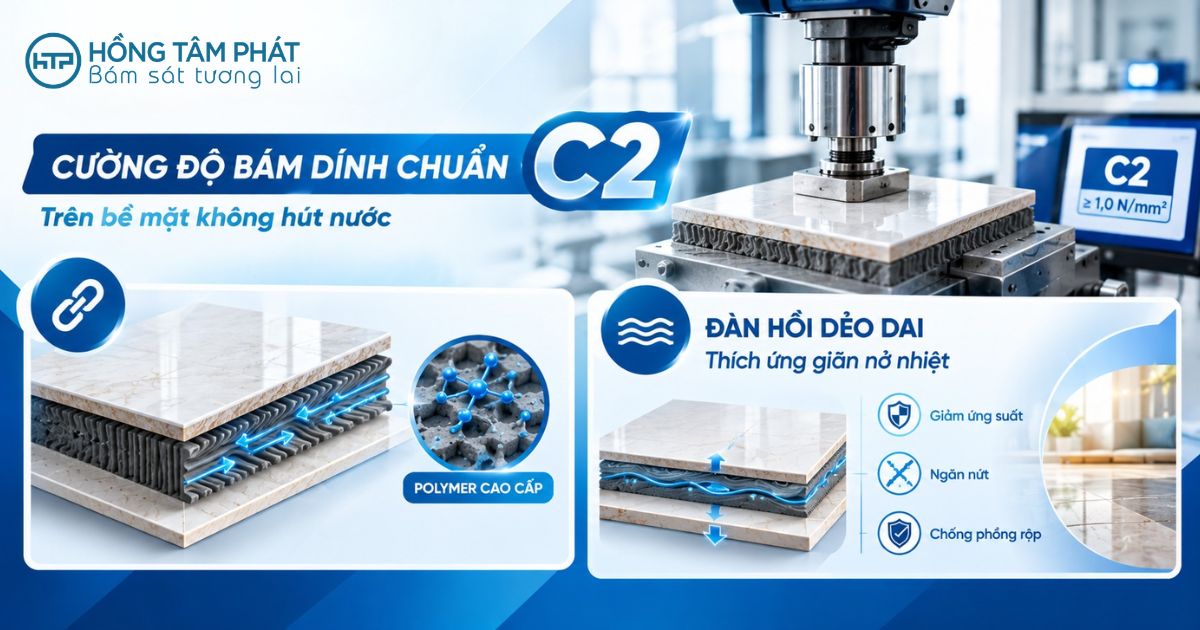 Thử nghiệm bóc tách lực kéo bám dính của keo dán chuyên dụng trên bề mặt gạch men bóng