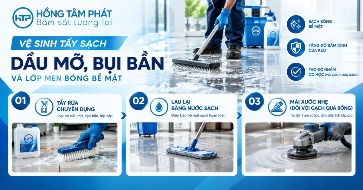 Vệ sinh tẩy sạch dầu mỡ bụi bẩn và lớp men bóng bề mặt
