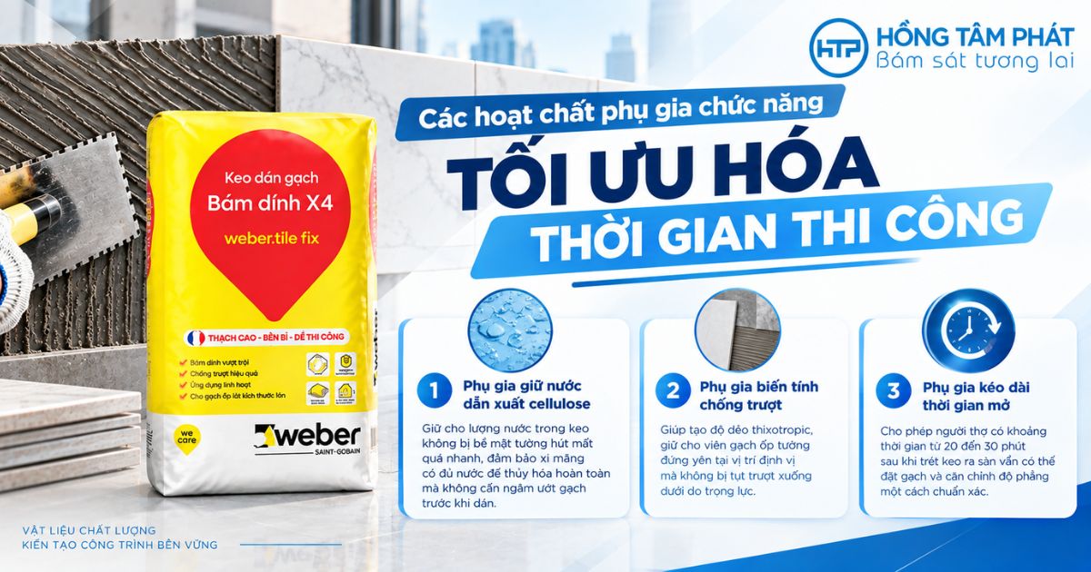 Các hoạt chất phụ gia chức năng tối ưu hóa thời gian thi công