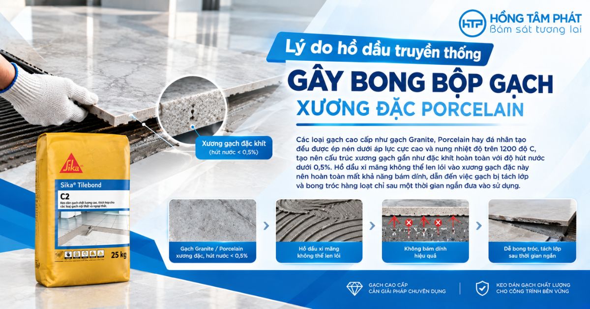 Tỷ lệ polymer quyết định sự phân cấp chất lượng keo dán gạch