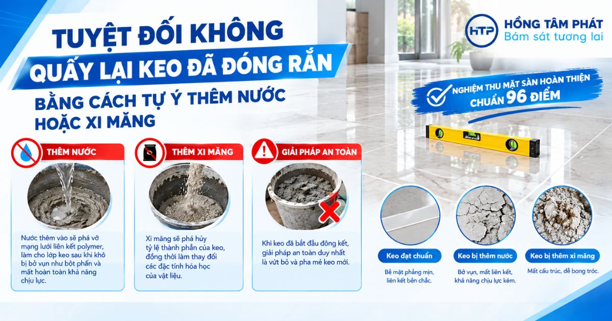 Những lỗi sai phổ biến làm hỏng chất lượng khi thi công keo dán gạch